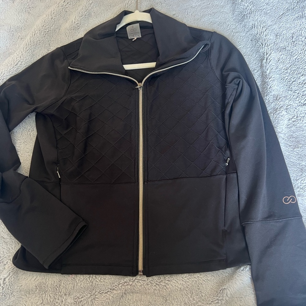 CALIA - Women's Black Athletic Jacket with quilted styling